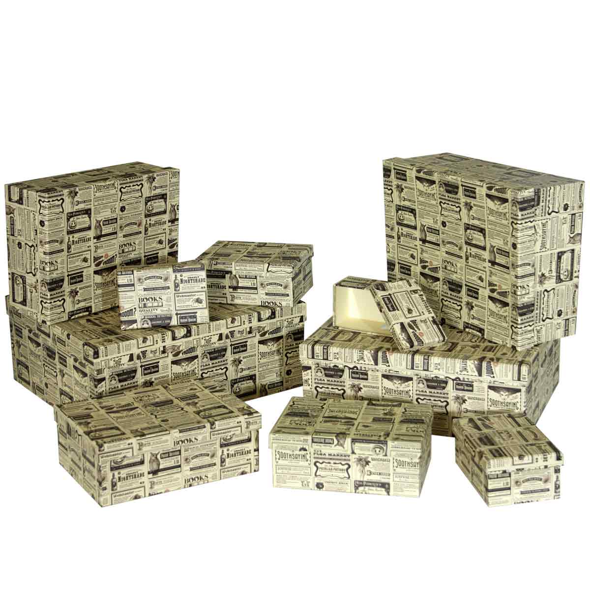 Set 10 cajas cartón PRENSA