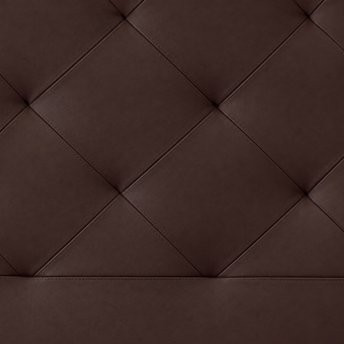 Cabecero tapizado TAU de polipiel chocolate para cama de 150 cm
