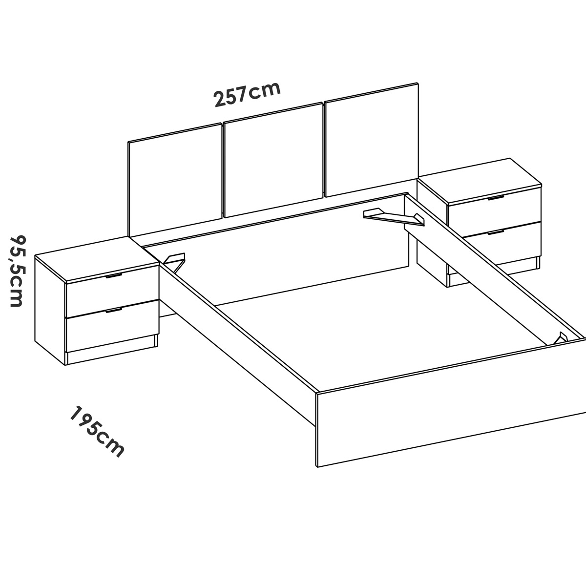 Cama con 2 mesitas BARACOA