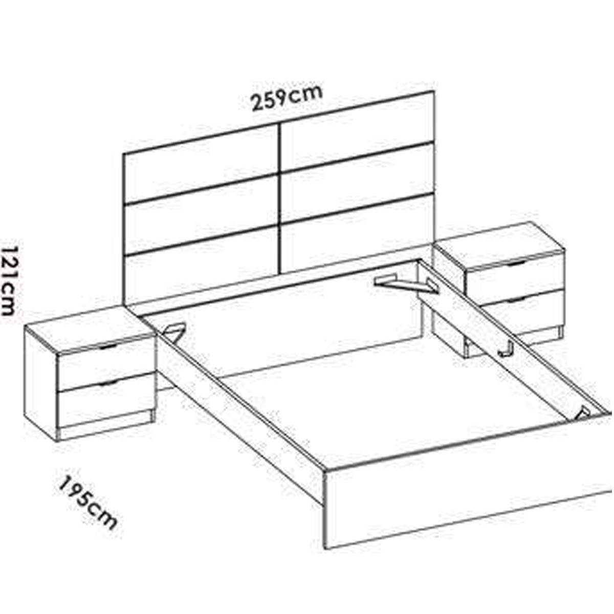 Cama con 2 mesitas BOLMAN