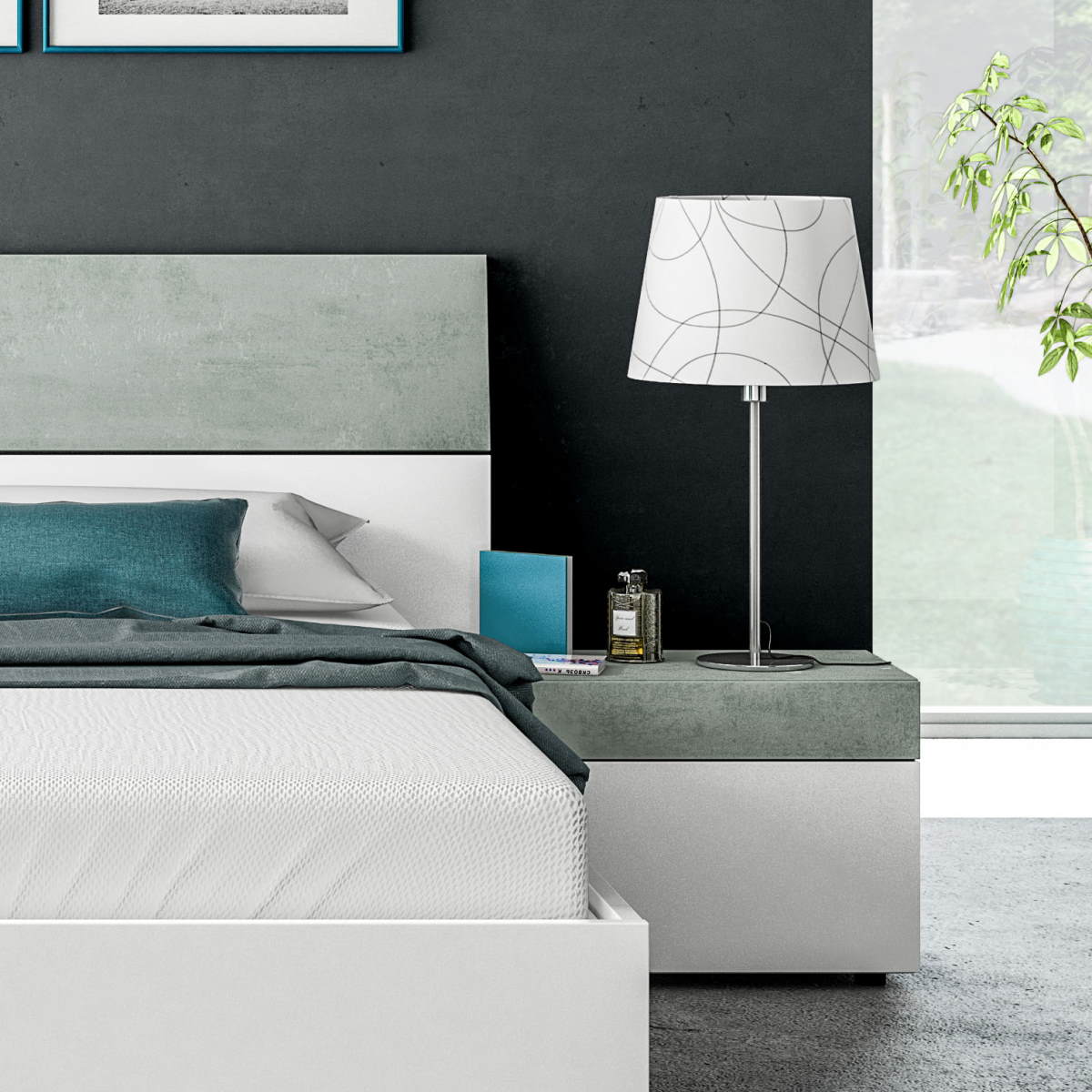 Cabecero y mesitas INDI