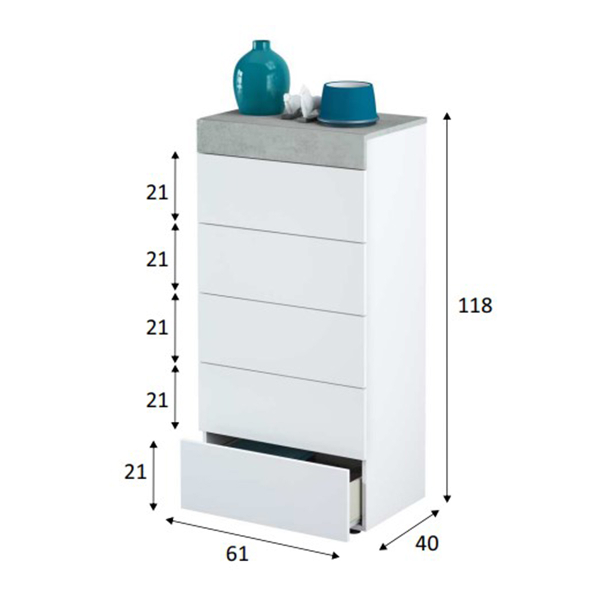 Sinfonier 5 cajones INDI