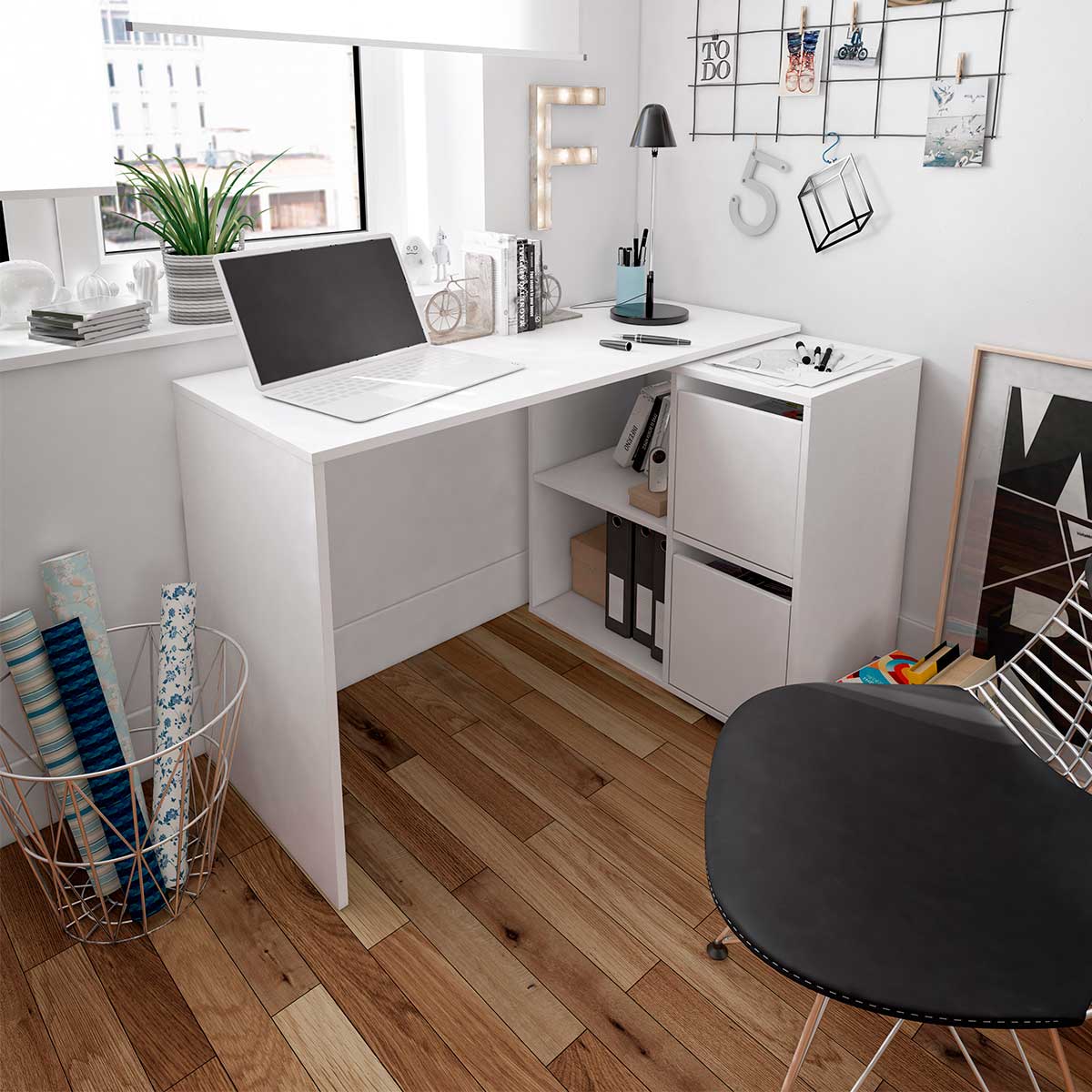 Mesa de estudio blanca MULTI