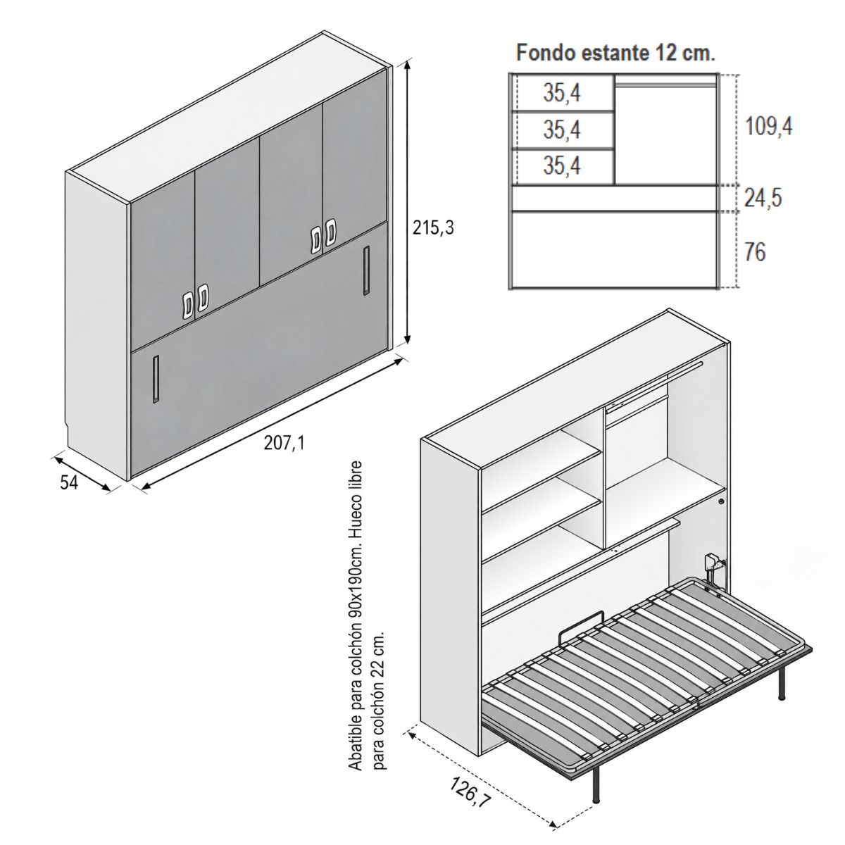 Cama abatible horizontal JOVEN 06