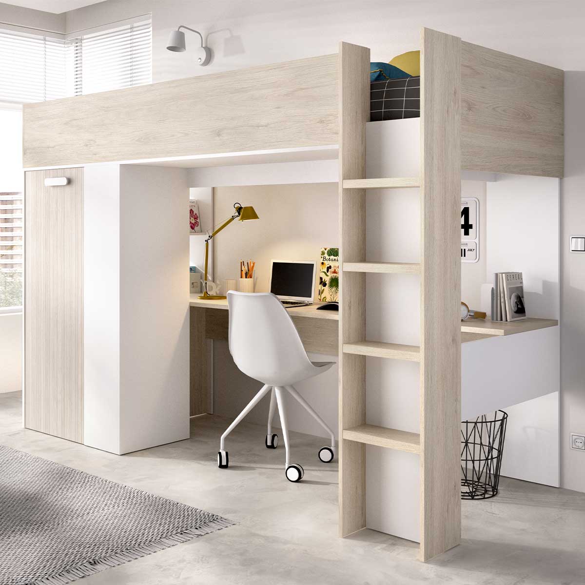 Cama alta con mesa de estudio INMO