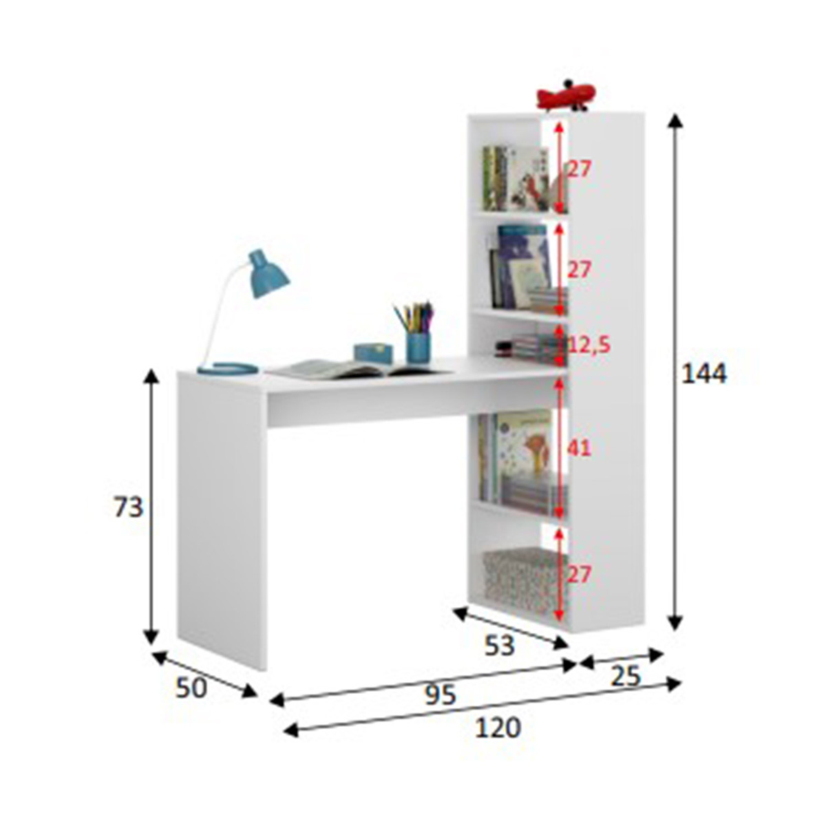 Mesa escritorio con estanteria DANTE