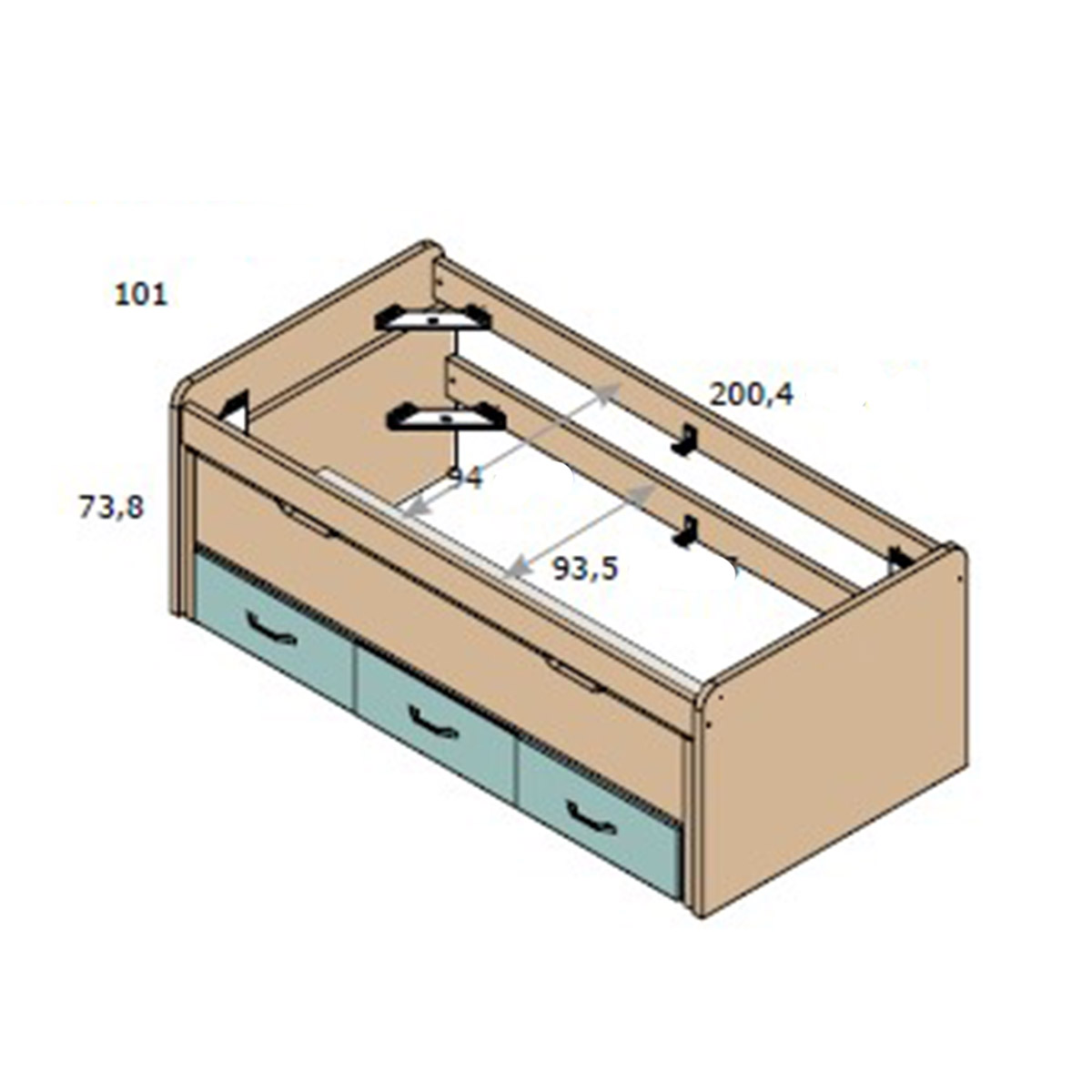 Cama compacta con cajones LOBBY 952
