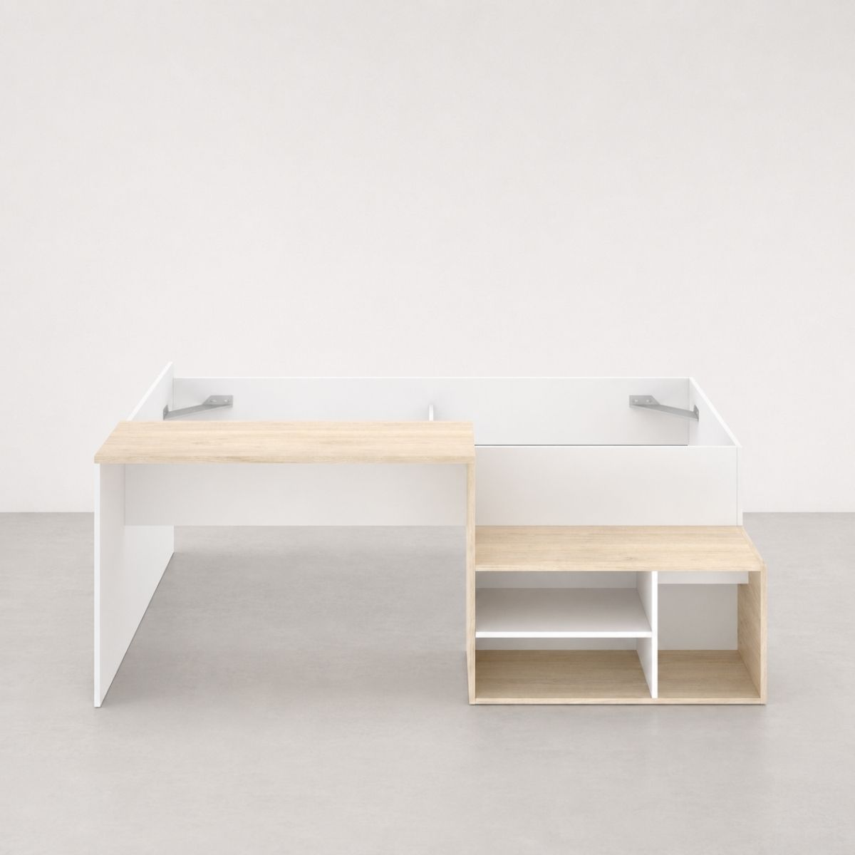 Cama con escritorio y estantes KRAVIT