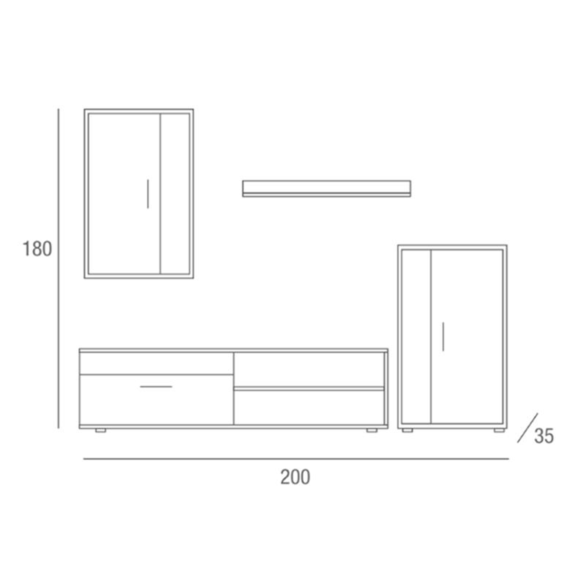 Mueble de salón MINI-OSLO