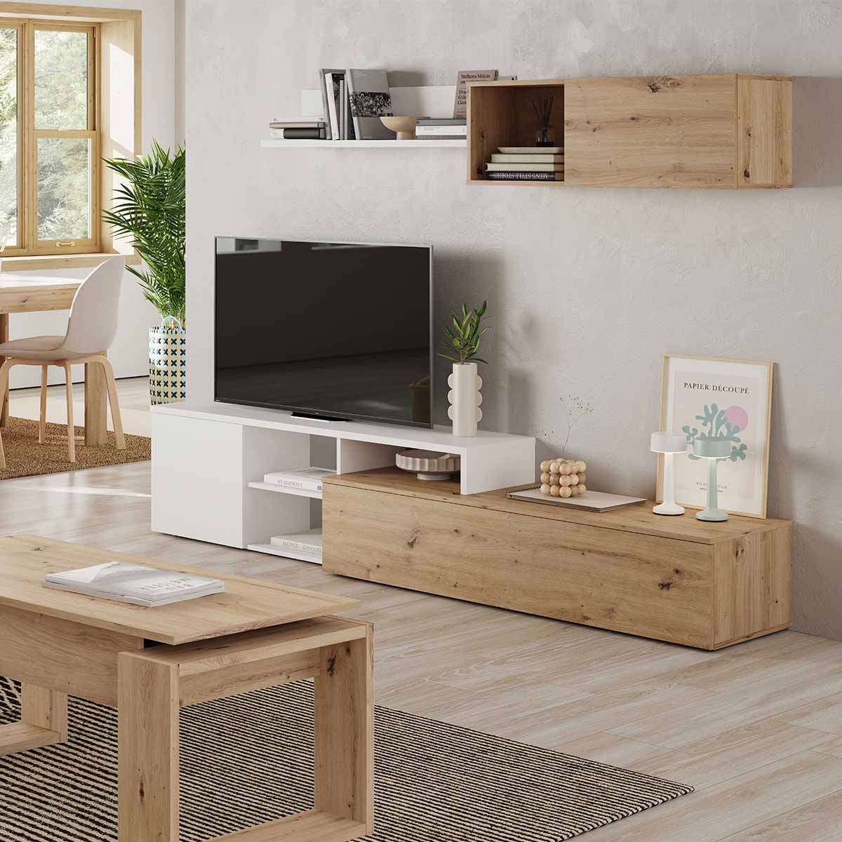 Muebles salón moderno Argos mesa tv + aparador + estantería