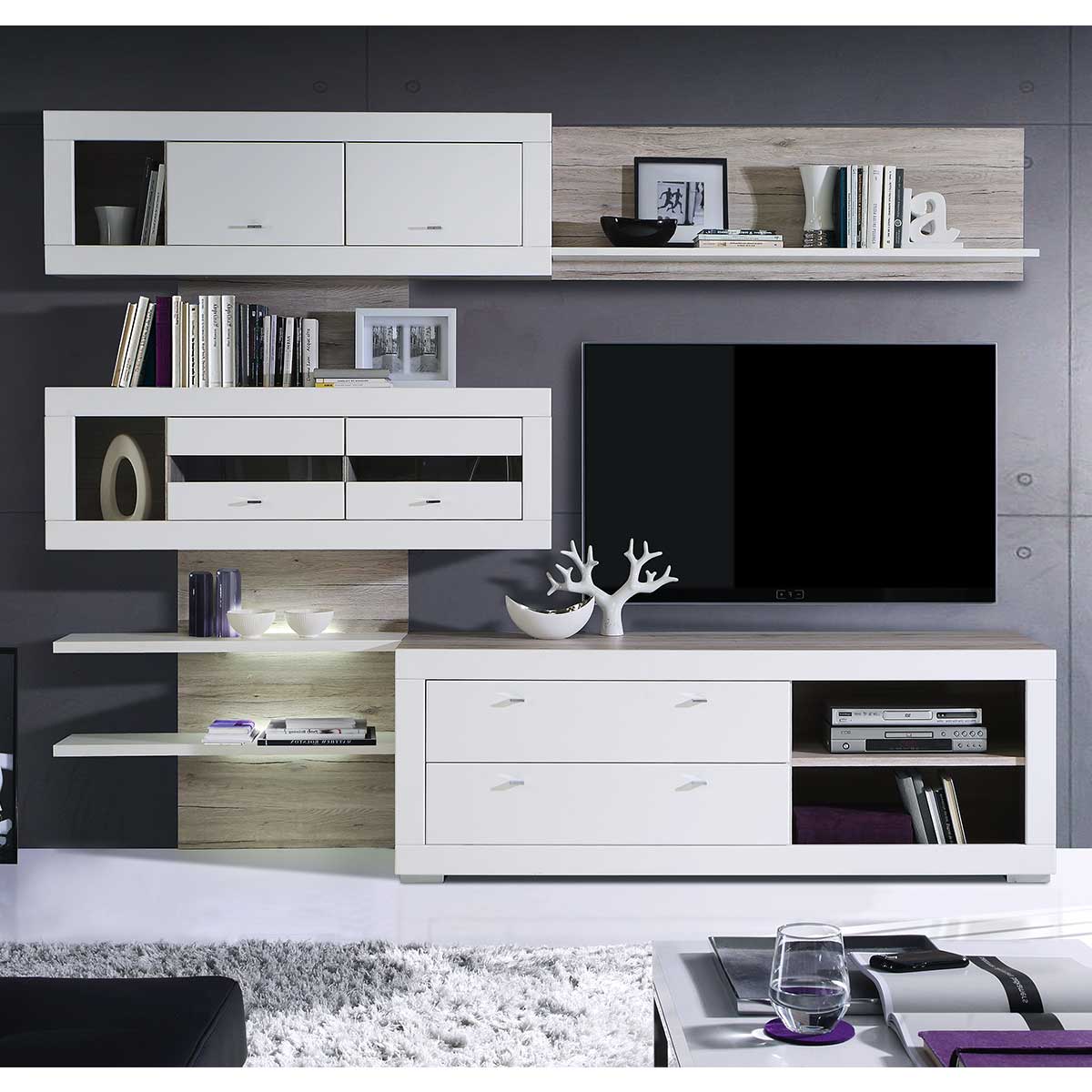Mueble de salón modular de madera SETUBAL