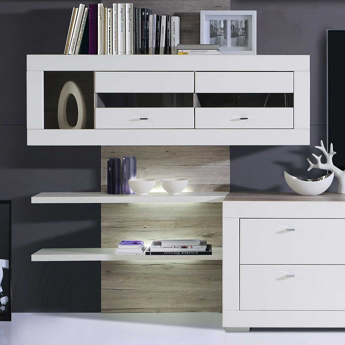 Mueble de salón modular de madera SETUBAL
