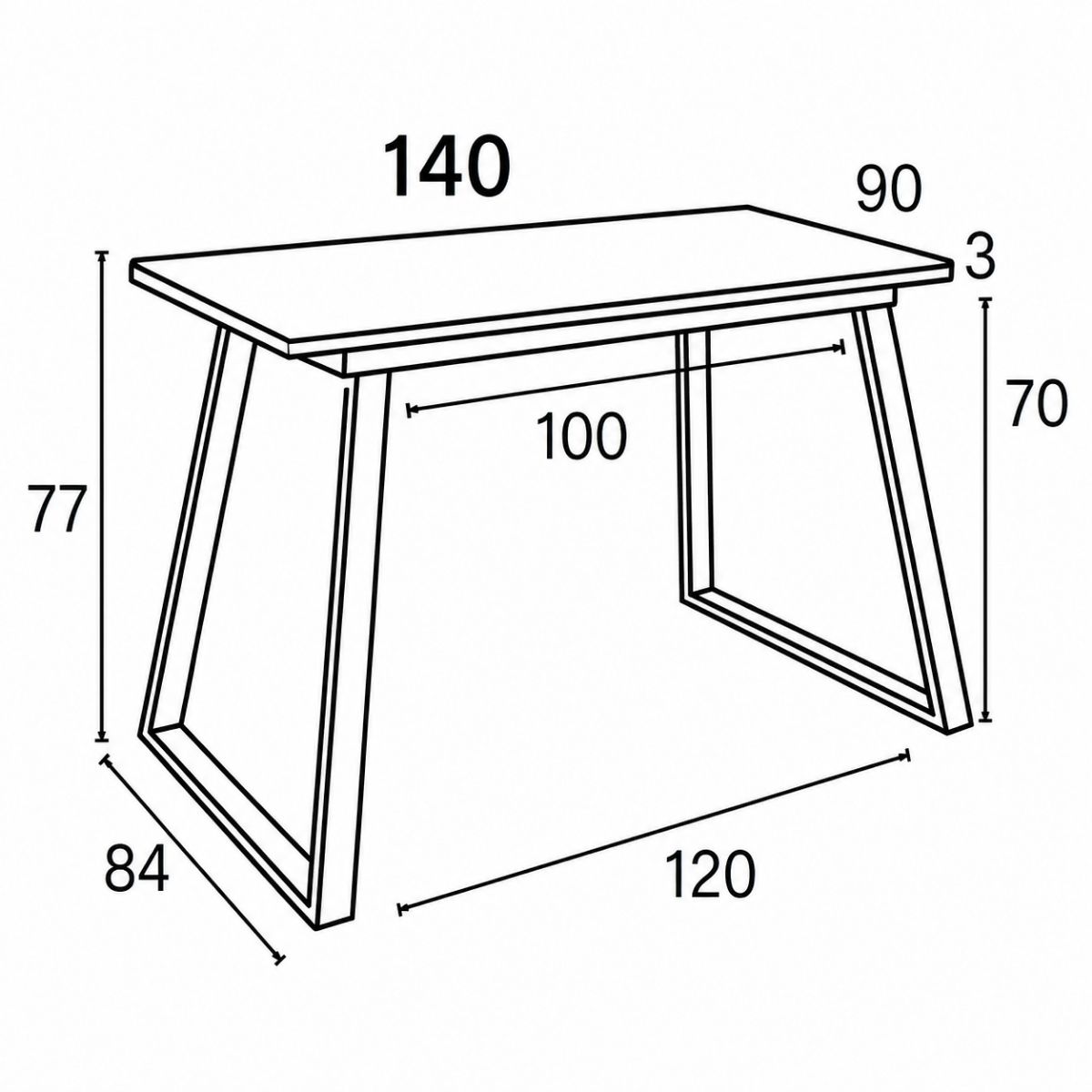 Mesa comedor rectangular 800
