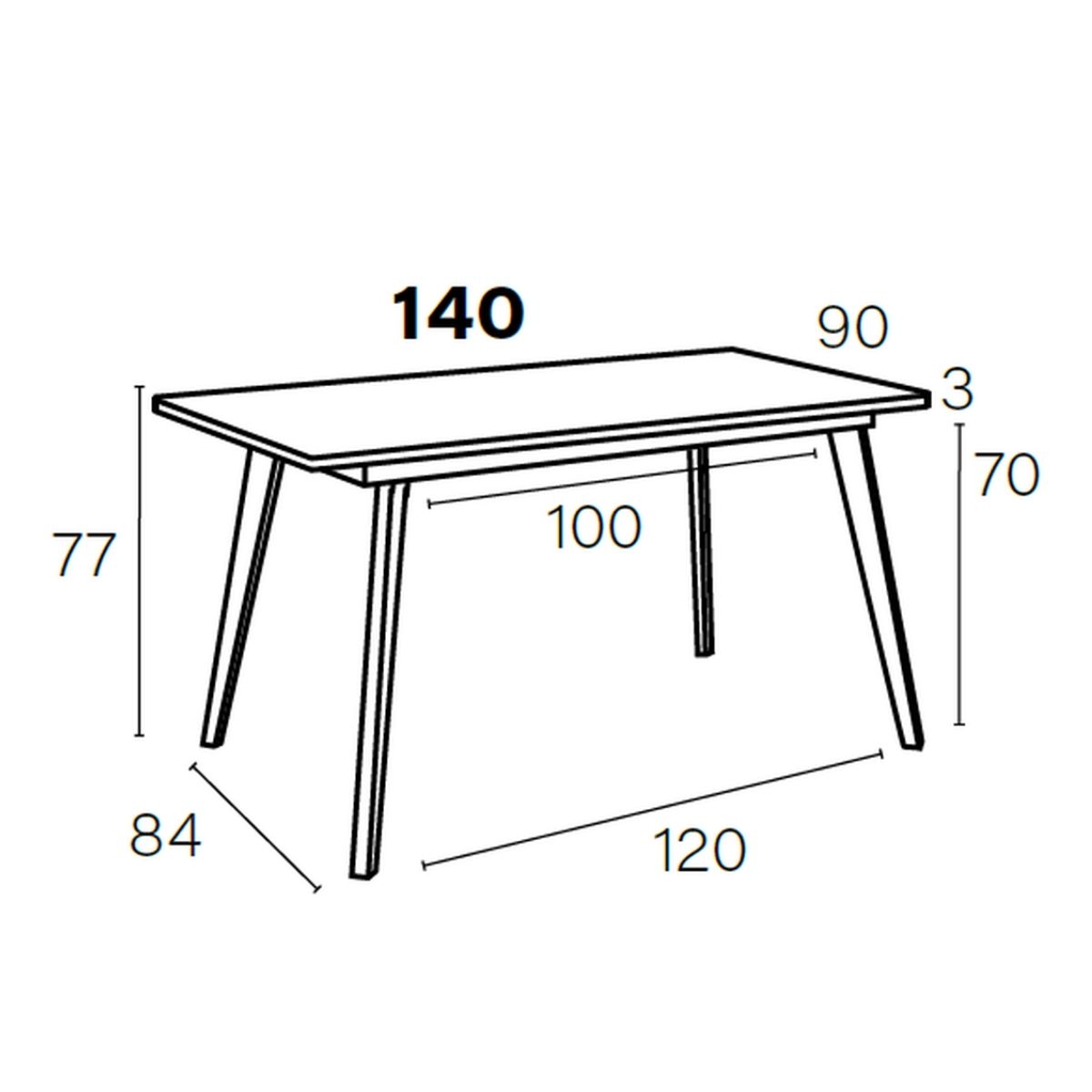 Mesa comedor rectangular 810