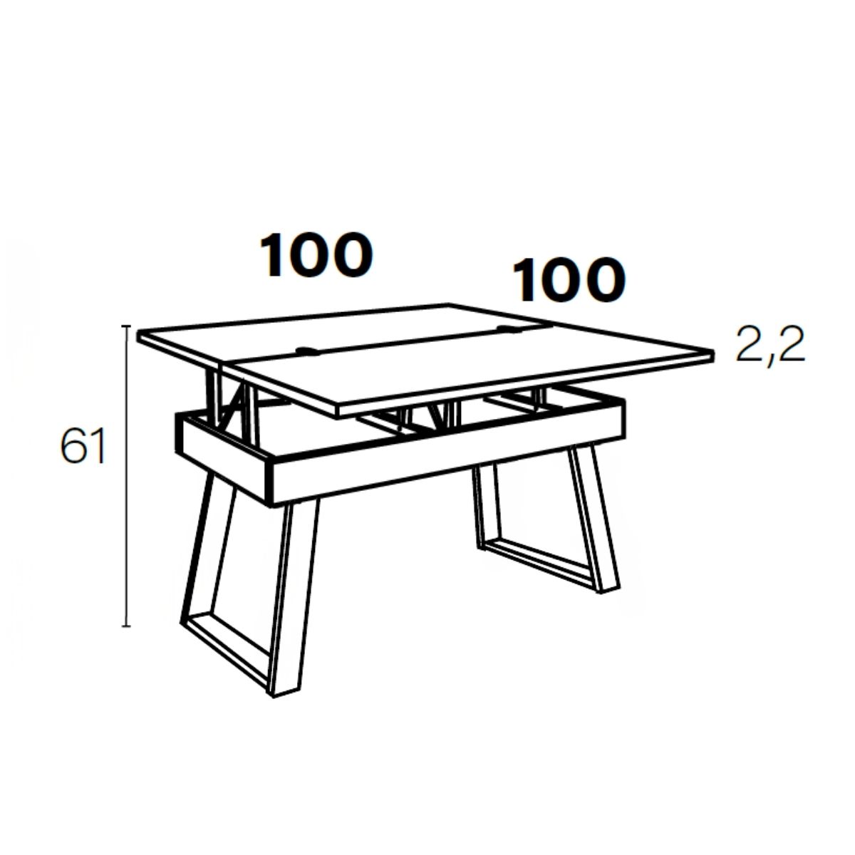 Mesa de centro elevable M838