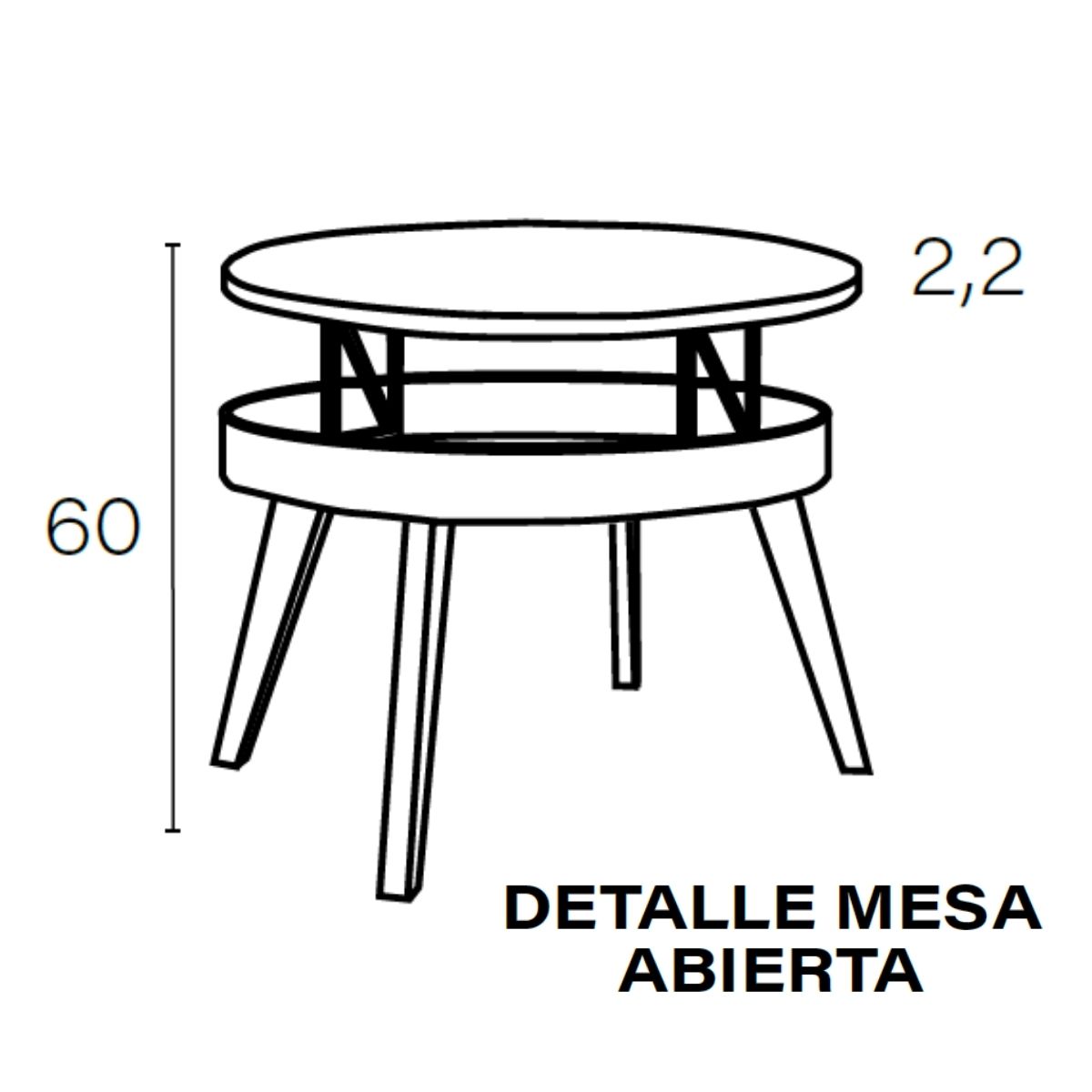 Mesa de centro elevable M837