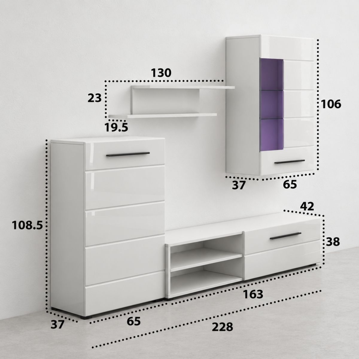 Composición de salón ELENA 228 cm
